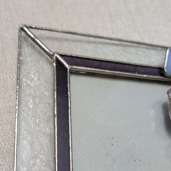 Gallery Stained Glass Blue Butterfly Picture Frame 3.5" X 5" Photo Opening - Picture 4 of 12